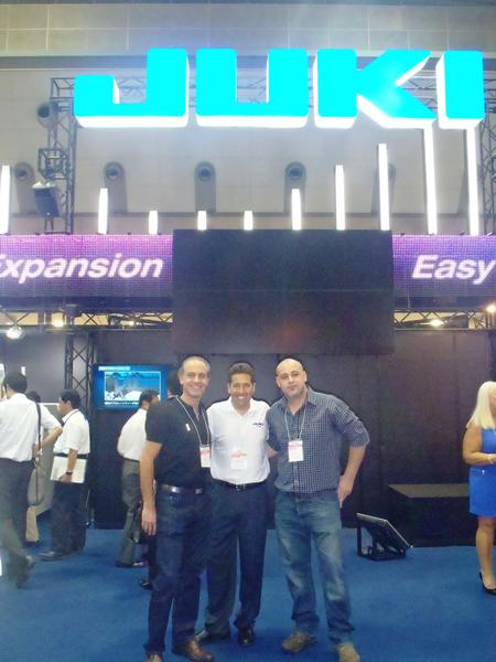 Pictured from left to right: Adriån Lamandia, Novatech’s CEO, Steve Nadeau, JAS Inc.’s National Sales Manager, and Francisco Saralegui, Newsan’s SMT Manager 